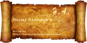 Hazay Alexandra névjegykártya